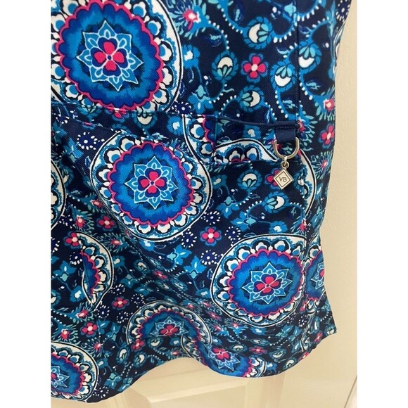 Vera Bradley Medical Scrub Top Large Women Floral Pockets Short Sleeve Blue PINK - Picture 5 of 8